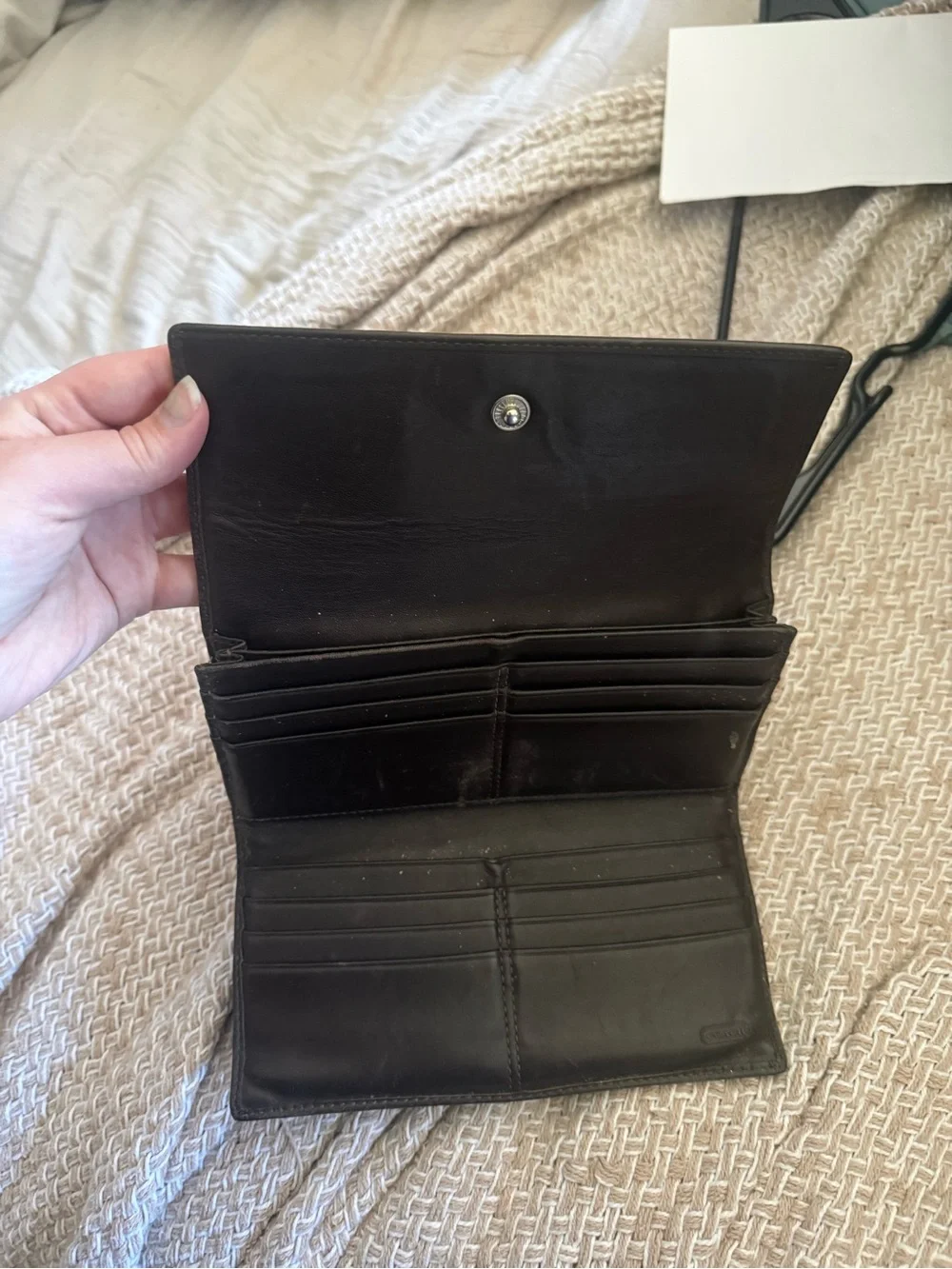 Vintage Coach Signature Brown Canvas Continental Wallet
